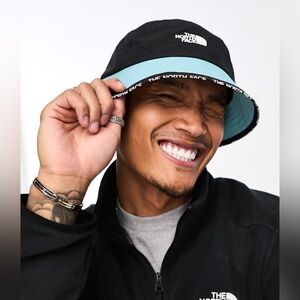 The North Face Cypress bucket hat in blue and black